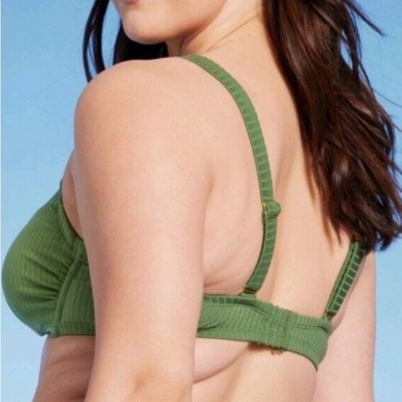 Green Ribbed Bikini Top - Picture 6 of 6